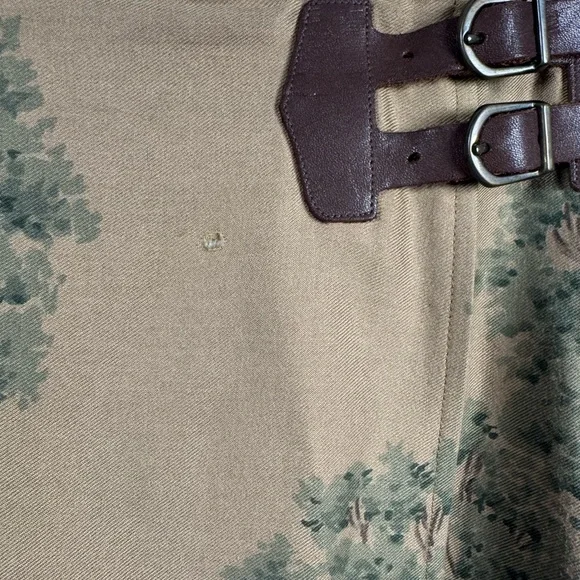 Lauren Ralph Lauren Vintage Tan Scenic Print Wrap Maxi Skirt 12 - Picture 6 of 11